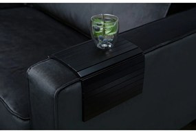 Черен гъвкав дървен подлакътник за диван WOOOD Tray