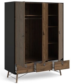 Черно-кафяв гардероб от орех 150x200 cm Ry - Tvilum