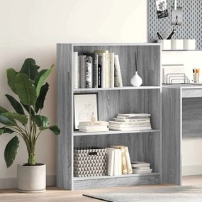 857840 vidaXL Библиотека, сив сонома, 80x24x109 см, инженерно дърво