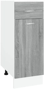 815568 vidaXL Шкаф с чекмеджета "Lyon", сив, цвят сонома, 30x46x81,5 см, инженерно дърво