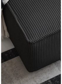 Антрацитен разтегателен ъглов диван от рипсено кадифе (ляв ъгъл) Brave Dave – Miuform