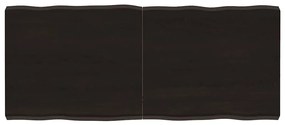 364033 vidaXL Плот за маса тъмнокафяв 140x60x(2-6) см обработен масивен дъб