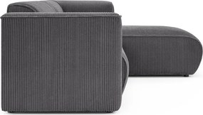 Тъмносив ъглов диван от рипсено кадифе (десен ъгъл) Merid – Ropez