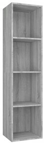 815247 vidaXL Шкаф за книги/ТВ шкаф сив сонома 36x30x143 см инженерно дърво