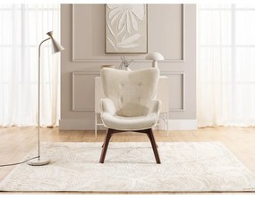 Бежов фотьойл с табуретка от рипсено кадифе Niko – Ropez