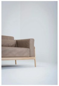 Светлокафяв диван от биволска кожа с масивна дъбова конструкция , 240 см Fawn - Gazzda