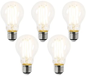 Комплект от 5 LED крушки E27 A60 Прозрачни 3.8W 806 lm 2700K