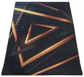 Черен килим със златна шарка Широчина: 120 см | Дължина: 180 см