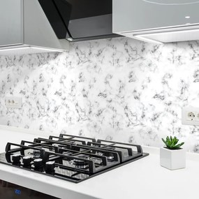 Комплект от 24 стикера за стена Black and White Marble, 10 x 10 cm - Ambiance