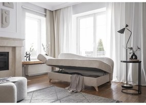 Бежов шезлонг от рипсено кадифе (ляв ъгъл) Chic Charlotte – Miuform