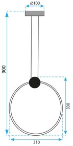 Плафон LED APP1394-CP OLD GOLD 30cm