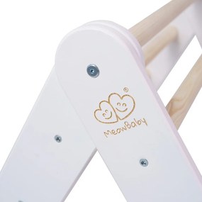 Бял пиклер триъгълник от масивен бор 60x60x60 cm Montessori – Meowbaby