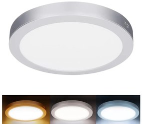 Solight WD242-S - LED панел 2 в 1, 18 W/230 V, 3000/4000/6000 K, Ø 22,5 см, IP54, сребрист