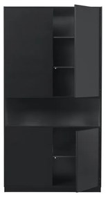 Черен модулен шкаф от борова дървесина 110x210 cm Finca - WOOOD