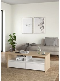 Масичка за кафе в бял и естествен цвят 60x120 cm Next – Tvilum