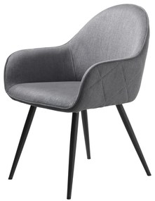 Сив тапициран трапезен стол с подлакътници Minto – Unique Furniture