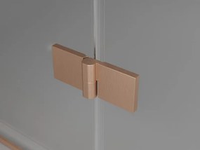 Mexen Mist-F Duo сгъваема душ кабина 80 x 80 см, прозрачна, четкана мед - 8A6-080L-080P-65-00