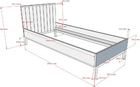 Бежово детско легло 90x200 cm от масивен бор без ламелно дъно Sezane – Vipack