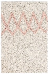 Розов и кремав ръчно изработен памучен килим подходящ за пране 120x160 cm Atlas Natural – Lorena Canals