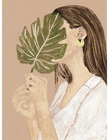 Картина 60x80 cm Girl with Leaf - Styler