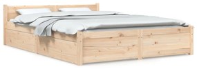 3103544 vidaXL Рамка за легло с чекмеджета, 135x190 см, Double