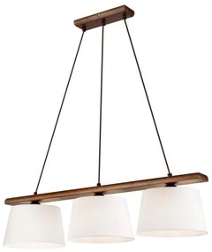 Полилей AIDA 3xE27/60W/230V, цвят орех, с кабел