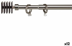 Релса за завеса Разтяга Квадратек Сребрист Желязо 4,5 x 125,5 x 4,5 cm (12 броя)
