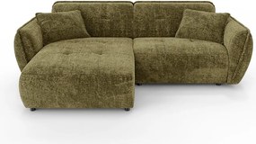 Зелен шенилов ъглов диван (ляв ъгъл) Nelia – Ropez
