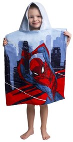 Синьо и червено детско пончо от хавлиена материя Spider-Man - Jerry Fabrics