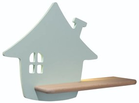 LED Детски аплик с рафт HOUSE LED/4W/230V зелен/дърво