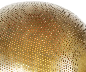 Индустриална подова лампа бронз с дърво регулируема - Haicha