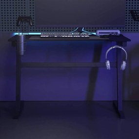 325420 vidaXL Гейминг бюро LED със Z-образна форма, черно, 110x60x75 см