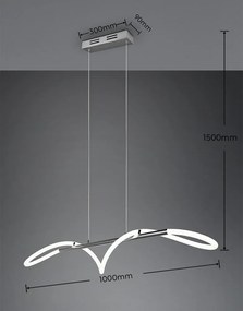 Метално LED затъмняващо се висящо осветително тяло в сребрист цвят Argos – Reality