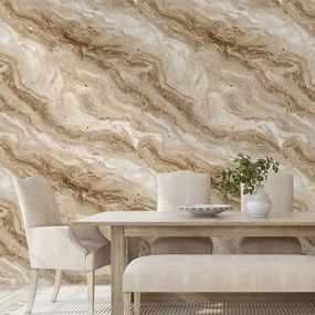 Тапет – Естествен бежов мраморен мотив