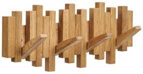 Стенна закачалка от масивен дъб в естествен цвят 3 cm Caltra – House Nordic