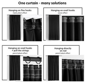 Черна затъмняваща завеса 140x250 cm Velto – Filumi