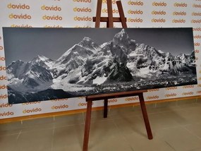 Картина на платно – Прекрасен връх на планина в черно-бял стил