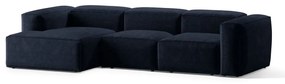 Тъмносин ъглов диван от рипсено кадифе (ляв ъгъл) Bergano – Cosmopolitan Design