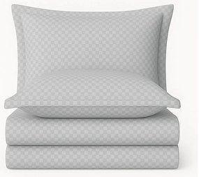 Сиво двойно удължено спално бельо от памук Renforcé 240x220 cm Checkered – Mila Home Luxury