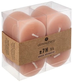 Свещи без аромат atmosphera Olia, 4.5 cm, 4 бр - Светлорозов