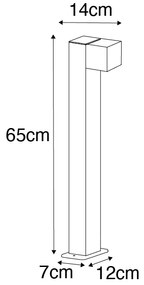 Индустриална външна подова лампа черна 65 см IP44 - Baleno
