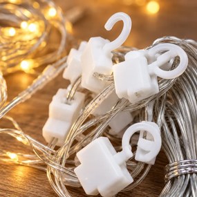 Коледна LED светлинна завеса 3 × 3 м с USB захранване – 300 светодиода студено бяло