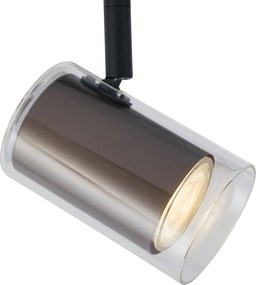 Модерен прожектор тъмен бронз с прозрачно стъкло за релсова система 1-фазен - Iconic Lloyd