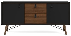 Черен скрин от декор от орех 150x72x40 cm Ry – Tvilum