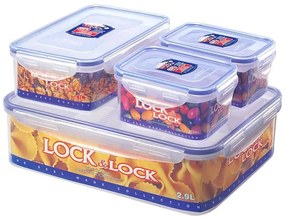 КОМПЛЕКТ 4 бр. контейнери LOCK 0,47/1/3,9 л синьо/прозрачно