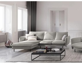 Светлосив ъглов диван , ляв ъгъл Vienna - Cosmopolitan Design