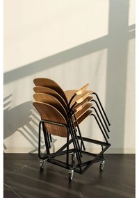 Трапезни столове в комплект с подлакътници/за подреждане 2 бр. от декор от орех в цвят кафяв коняк/в естествен цвят Book – Gazzda