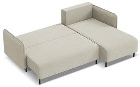 Бежов разтегателен ъглов диван с място за съхранение (десен ъгъл) Luana – Makamii