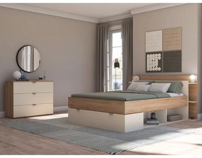 Кремаво-естествен скрин от декор от дъб 100x80x40 cm Dennis – Marckeric