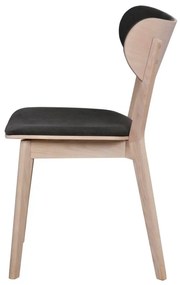 Светлокафяв дъбов трапезен стол с тъмносива седалка Cato - Rowico